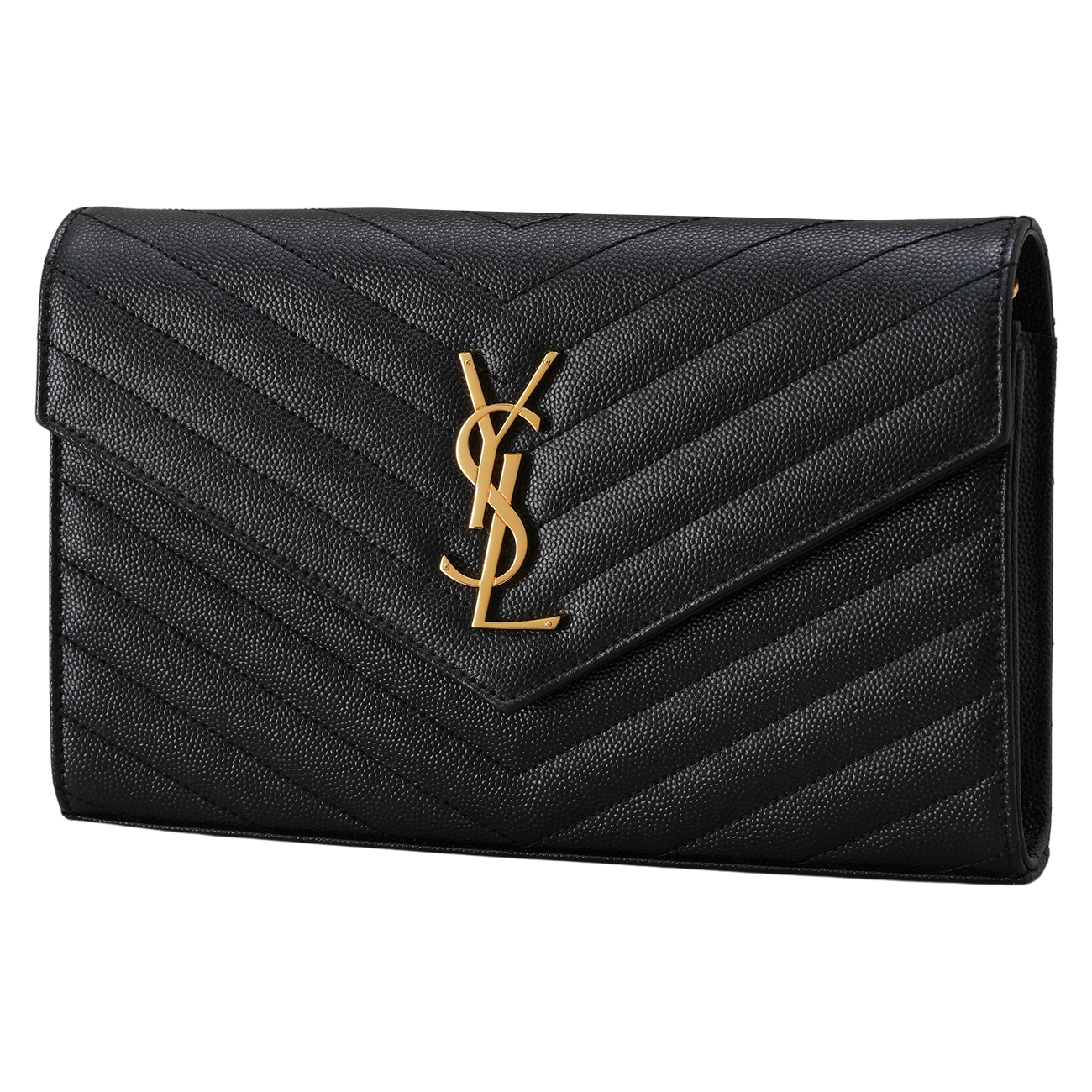 YVES SAINT LAURENT(USED)생로랑 377828 모노그램 쉐브론 체인 크로스백